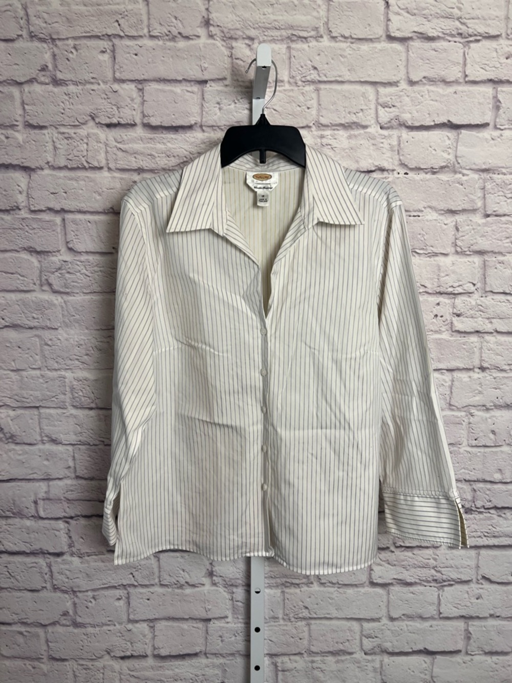 Talbots Wrinkle Resistant Button Down Striped Top size 18